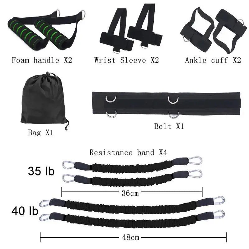 Wholesale Good Quality 150 Pounds Basketball Jump Boxing Agility Fitness Bounce Trainer Pull Rope Elastic Resistance Band